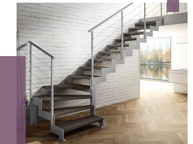 Г-образные лестницы под ключ в Старом Осколе от 36674 руб. | ПРОЛЁТ-Срк