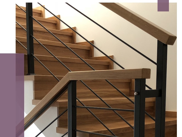 Обшивка металлической лестницы деревом в Старом Осколе от 4300 руб.