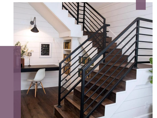 Перила для лестницы в доме в Старом Осколе от 7335 руб. — ПРОЛЁТ-Срк