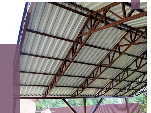 Навесы из профнастила в Старом Осколе от 7284 руб. | ПРОЛЁТ-Срк