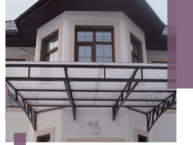 Козырьки из поликарбоната под ключ в Старом Осколе