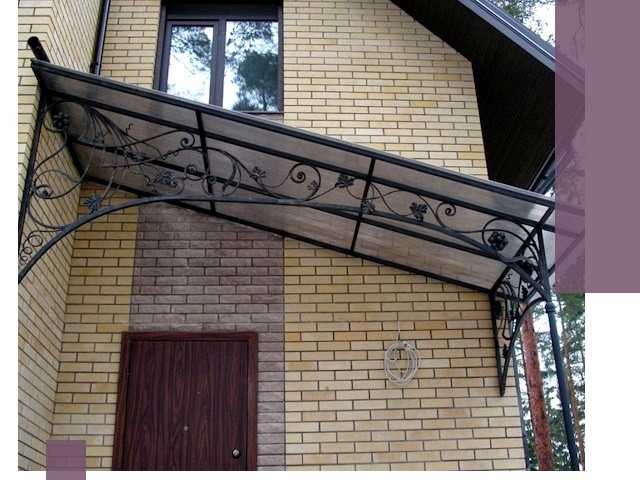 Односкатные козырьки из металла под ключ в Старом Осколе