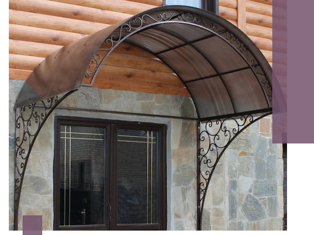 Арочные козырьки под ключ в Старом Осколе: изготовление и монтаж